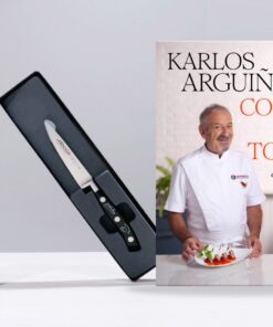 Pack de Karlos Arguiñano: Libro FIRMADO + Cuchillo puntilla ARCOS